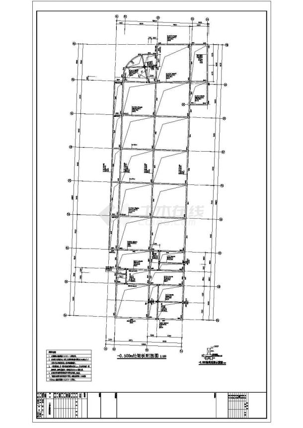 【山东】地上二层框架结构租赁房结构施工图-图二