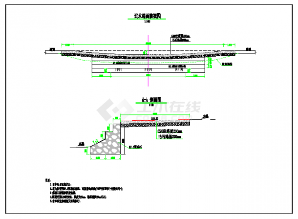 农村道路河流过水路面cad详图