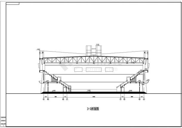 大学体育馆建筑设计方案CAD施工图-图二