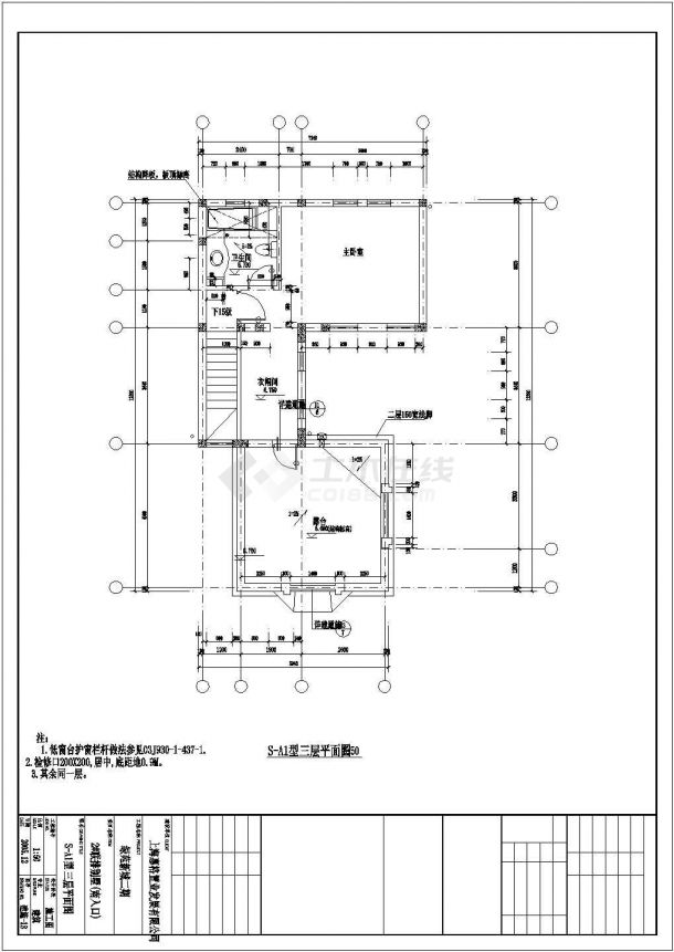 【上海】欧式风格3层联排别墅建筑施工图-图二
