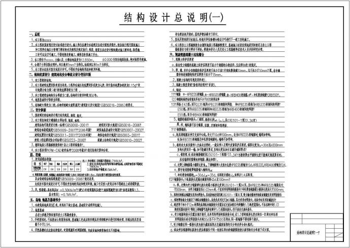 某框架别墅结构设计说明及详图_图1