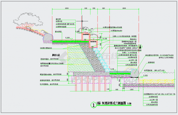 某滨江生态公园景观规划设计施工图-图一