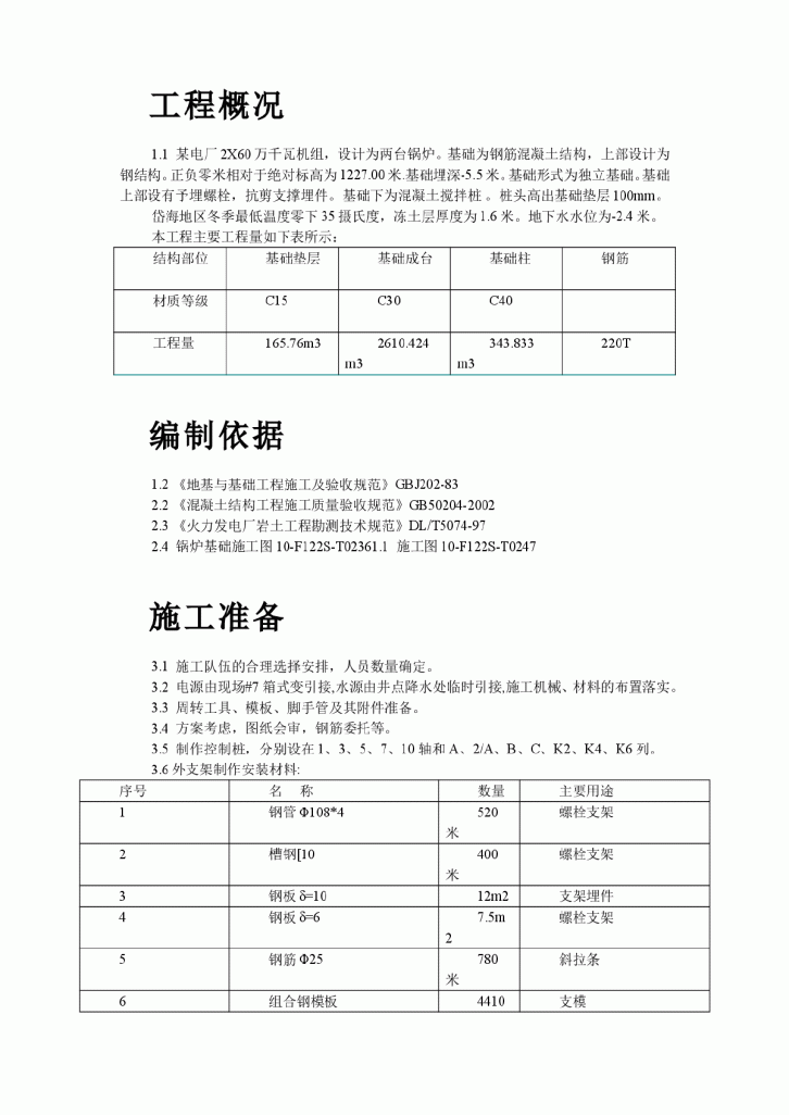 某机组锅炉基础施工技术措施-图二