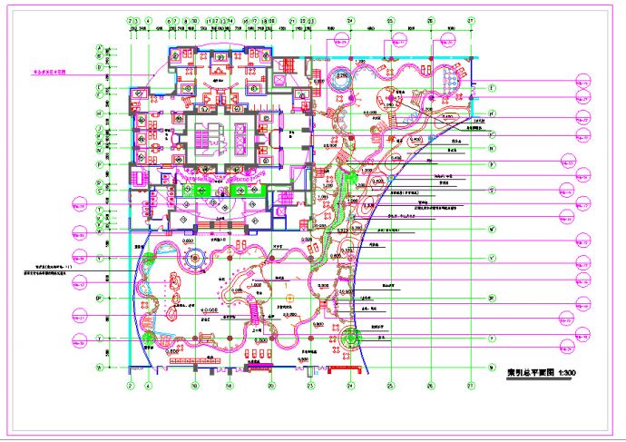 某地水疗中心环境设计索引平面规划图_图1