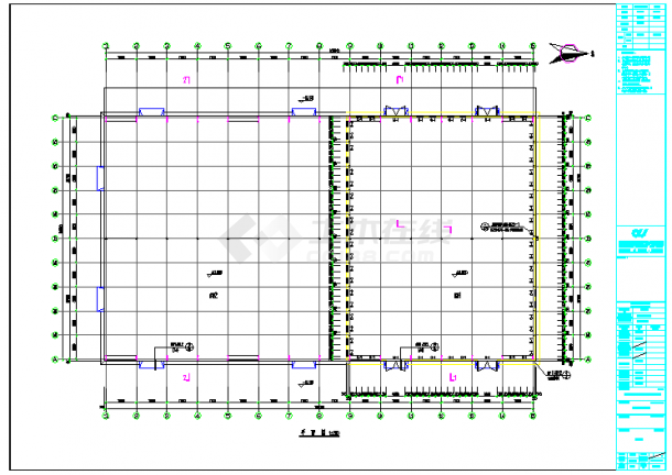 钢结构彩钢瓦库房全套施工图（含建筑和结构 总建筑面积6760平方米）-图一