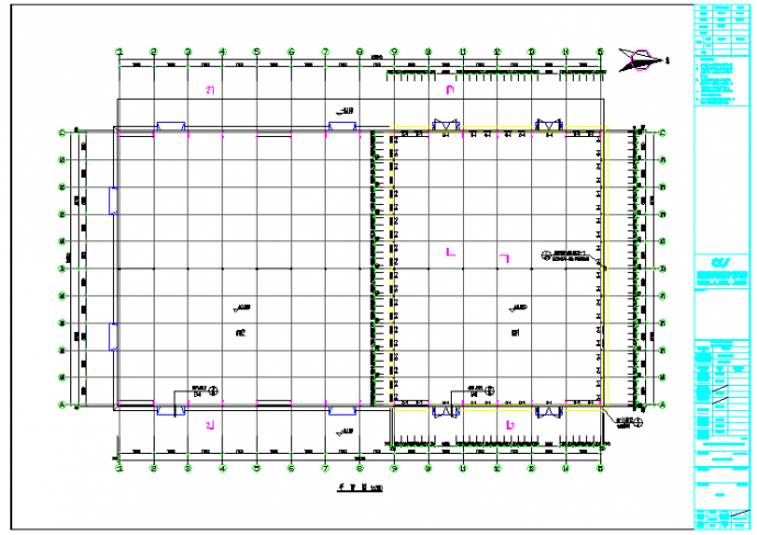 钢结构彩钢瓦库房全套施工图（含建筑和结构 总建筑面积6760平方米）_图1