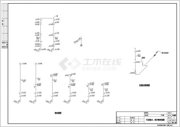 某别墅群三层F-1户型别墅给排水设计图纸-图一