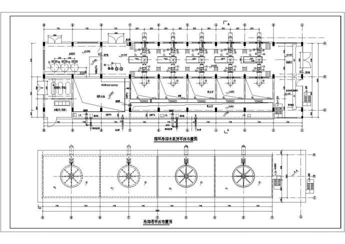 某电厂循环水泵房设计cad图纸_图1