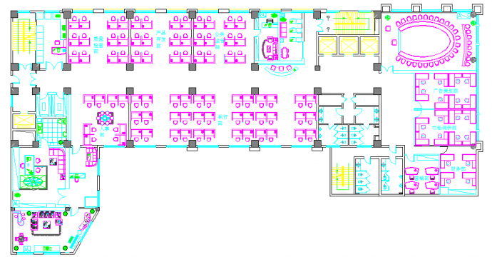 某商务公司办公空间详细CAD设计平面详图_图1