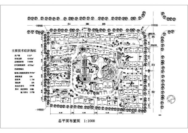 某地区小区多层住宅景观规划平面图纸-图一