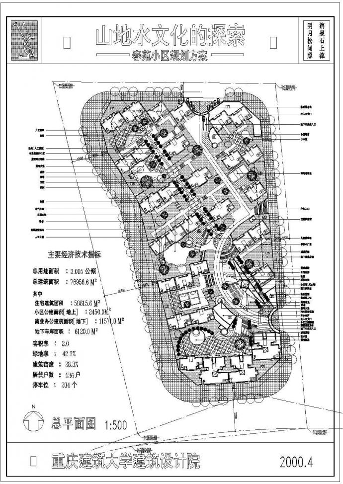 某地区多层住宅小区景观规划设计图_图1