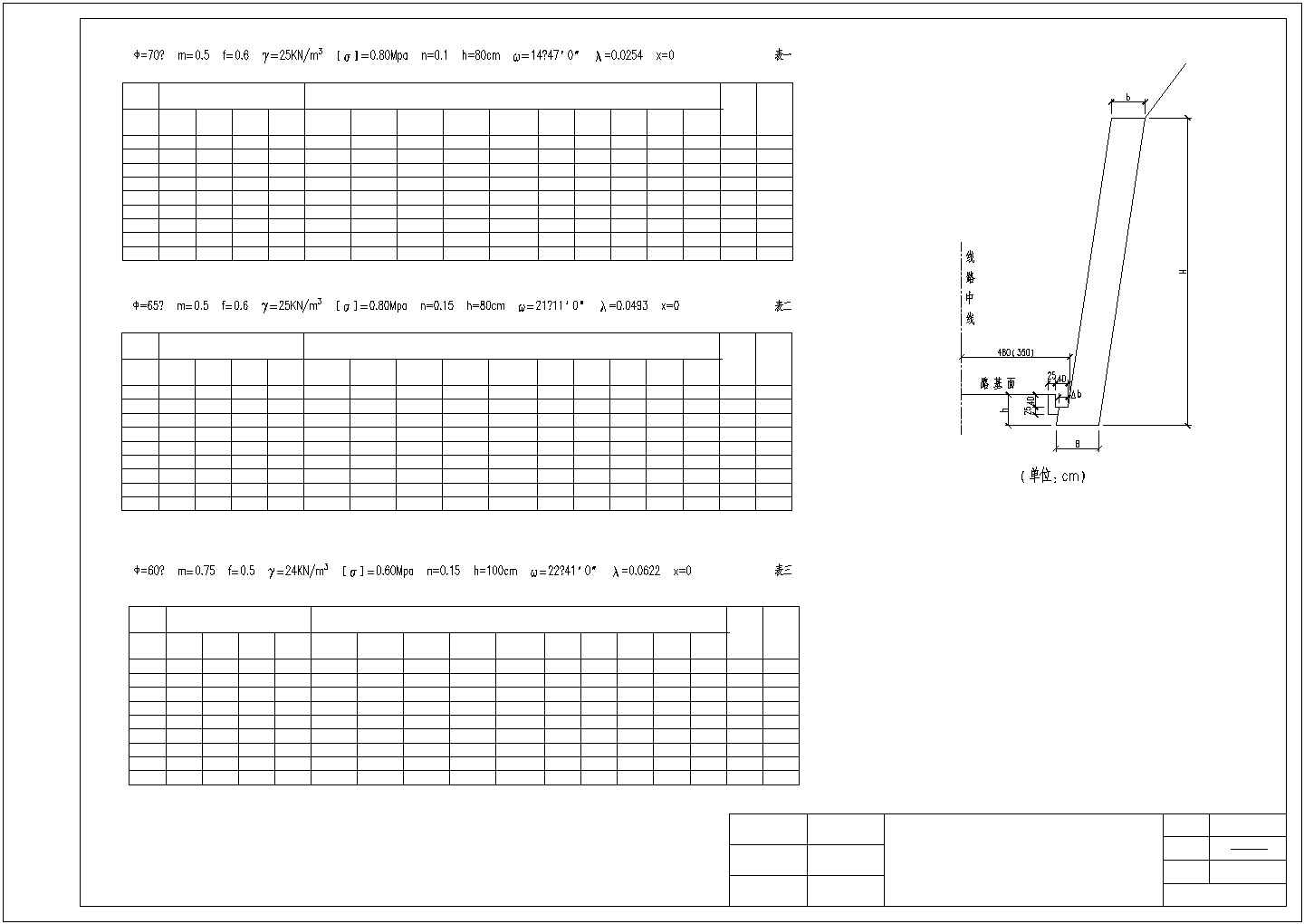 不同地震动峰值加速度地区挡土墙设计图（22张）