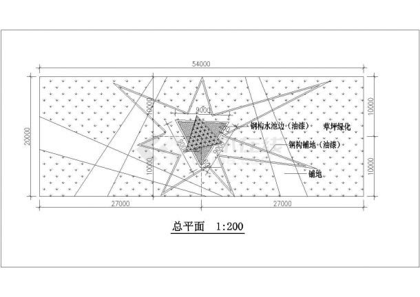 某广场倒三角形雕塑建筑施工图（含平面、立面、剖面图）-图二