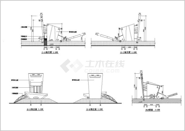 某广场特色建筑小品施工图（高度11.5米）-图二