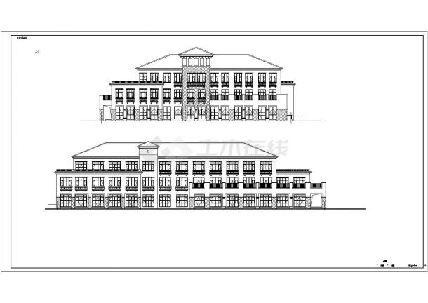 三层简欧社区综合服务中心建筑施工图-图一