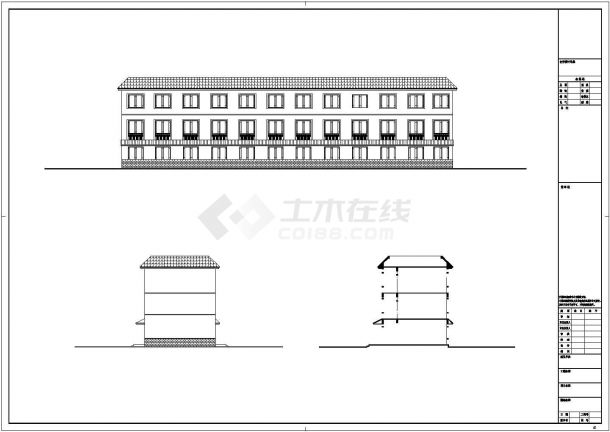 三层公共现代活动中心建筑设计施工图-图二