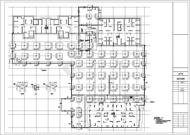 3300平米地下一层全埋式车库结构施工图（含建筑图）-图二