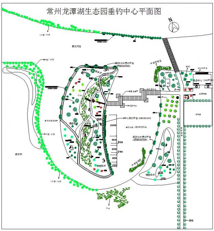 江苏生态园休闲小岛垂钓中心景观设计施工图（带停车场）_图1