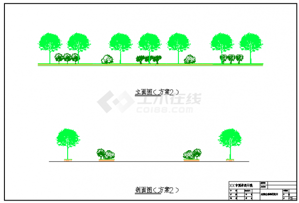 某地区道路绿化设计施工图（共2张）-图二