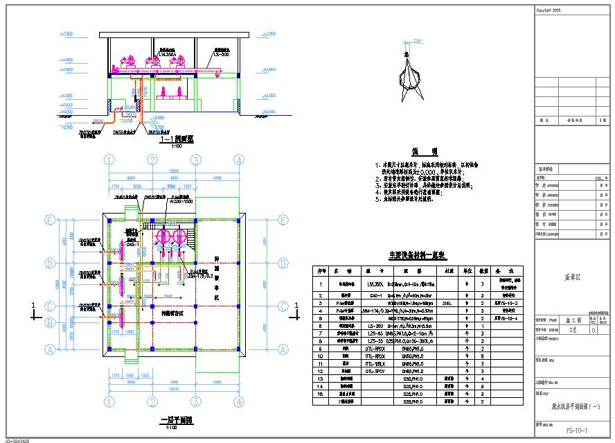 污泥脱水机房全套cad设计施工图