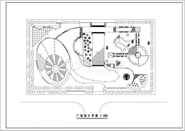 非常细致的某大型广场园林景观规划设计CAD详图-图一