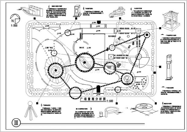非常细致的某大型广场园林景观规划设计CAD详图-图二