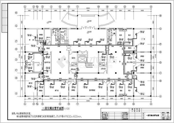 医院影像楼暖通系统规划CAD平面参考图-图一