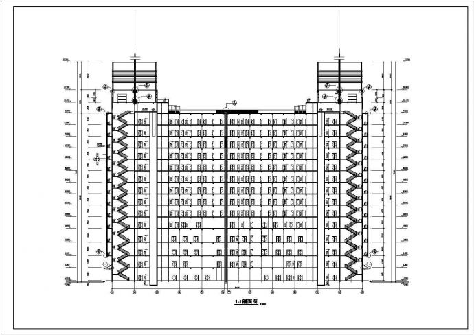 77米大型现代风格假日广场建筑设计施工图_图1