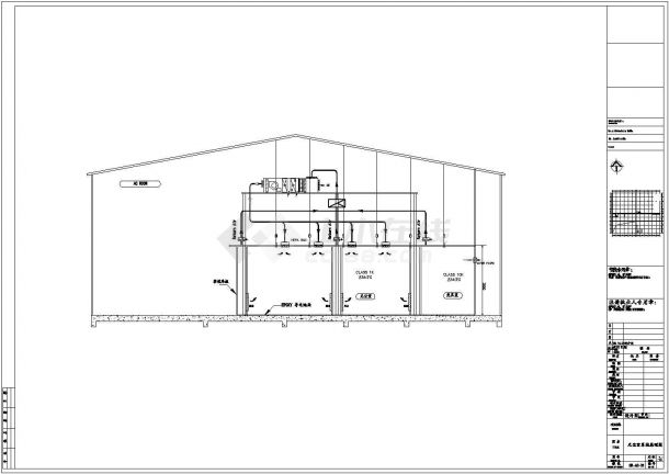 某厂房无尘室空调设计CAD平面布置参考图-图二