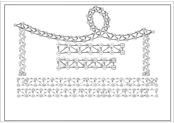 2016年新的异形装饰网架结构全图cad图纸-图二