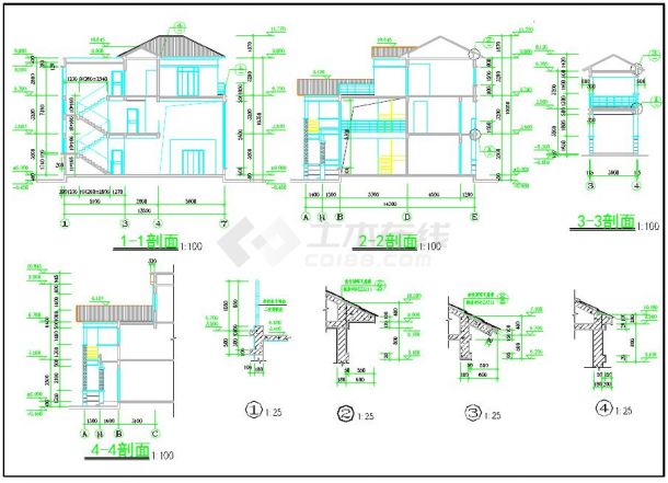 3层花园式独栋别墅建筑设计施工图（含效果图）-图二