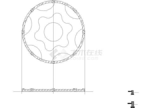 外形漂亮的5米半径圆形花坛CAD大样图-图一