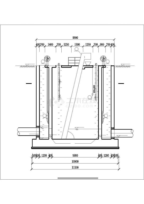 某污水提升泵站设计cad图纸-图二