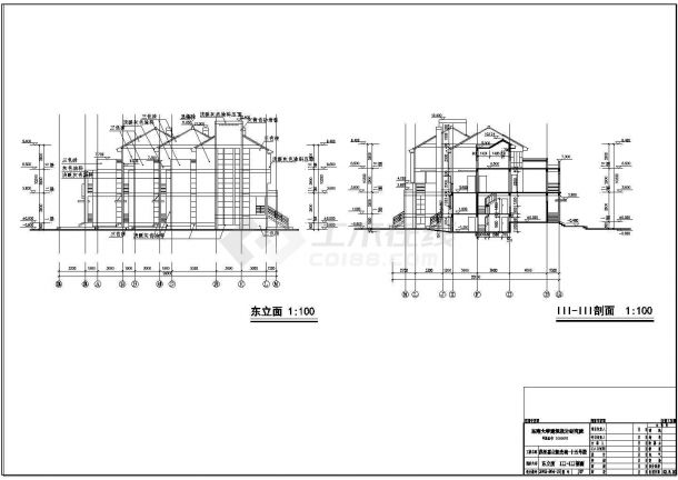 经典花园洋房别墅建筑施工图（参考）-图二