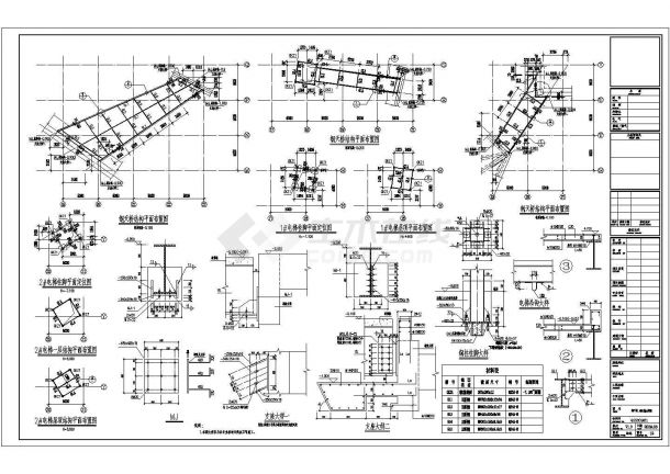 合肥某钢天桥、钢电梯结构设计节点构造详图-图一