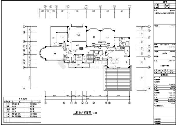 某地方别墅电气设计施工图（共八张）-图二