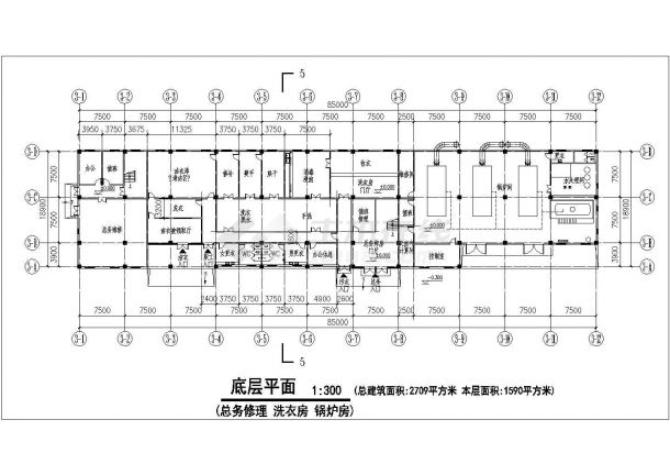 [芜湖]某人民医院二层后勤综合楼建筑扩初设计图-图二