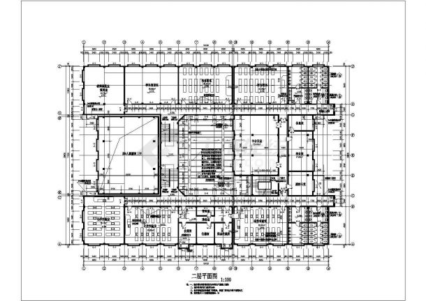 某五层中学综合楼设计cad图-图二