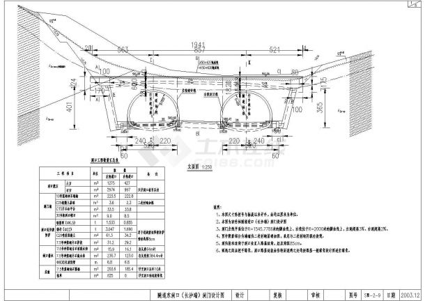 【江苏】某隧道工程洞门施工图设计-图二