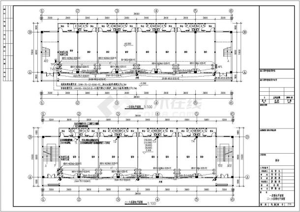 某地区6层宿舍建筑电路设计施工图纸-图二