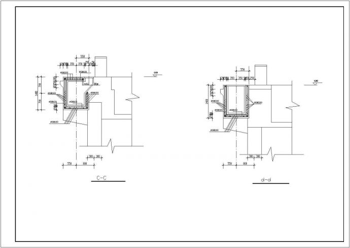 某10吨链条工业锅炉基础结构设计节点构造详图_图1