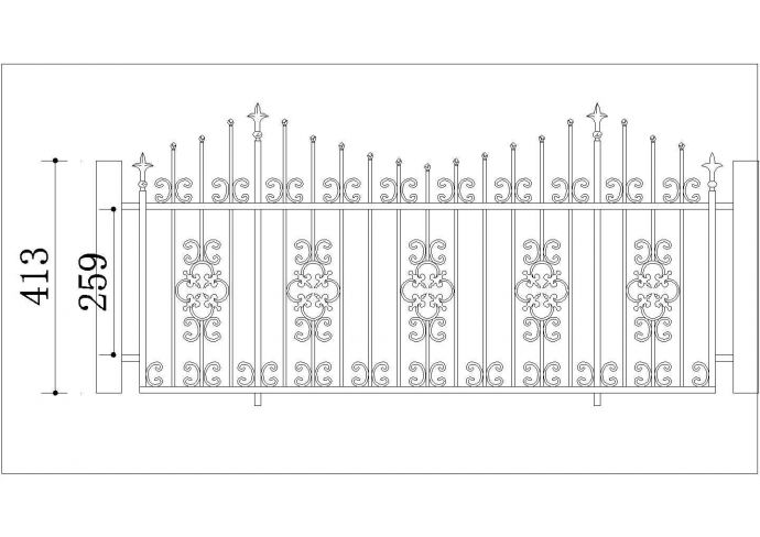 30种美观精致的铁艺栏杆、围栏图块设计大样图_图1