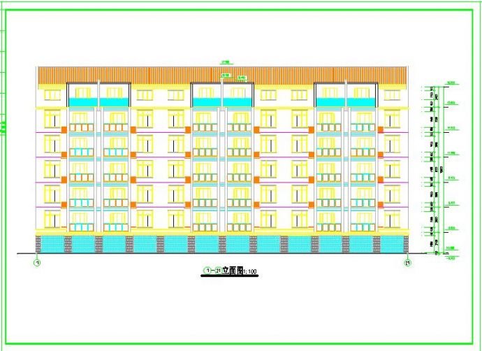 某占地620㎡多层框架住宅楼建筑设计施工图_图1