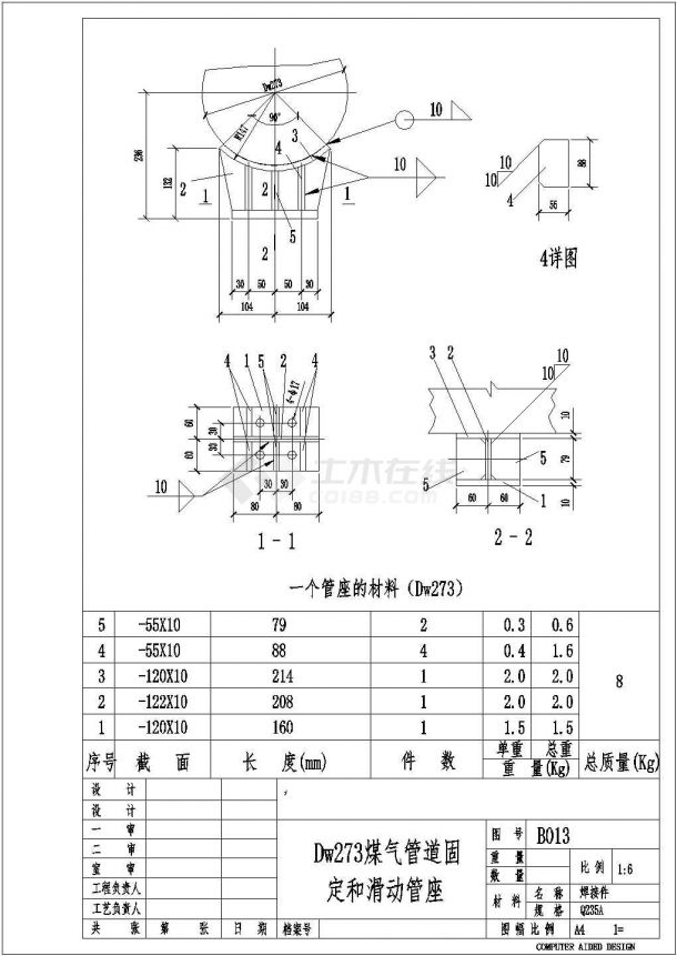 最新整理DN200～DN2400管道支架设计图-图二