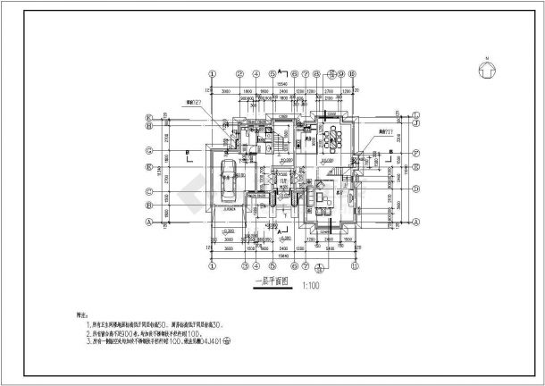 英式风格三层独栋别墅建筑结构水电施工图（砖混结构）-图二