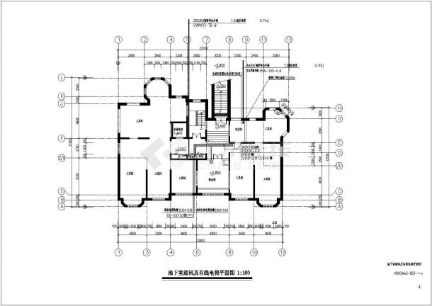 某地11层公寓住宅弱电CAD布置图-图二