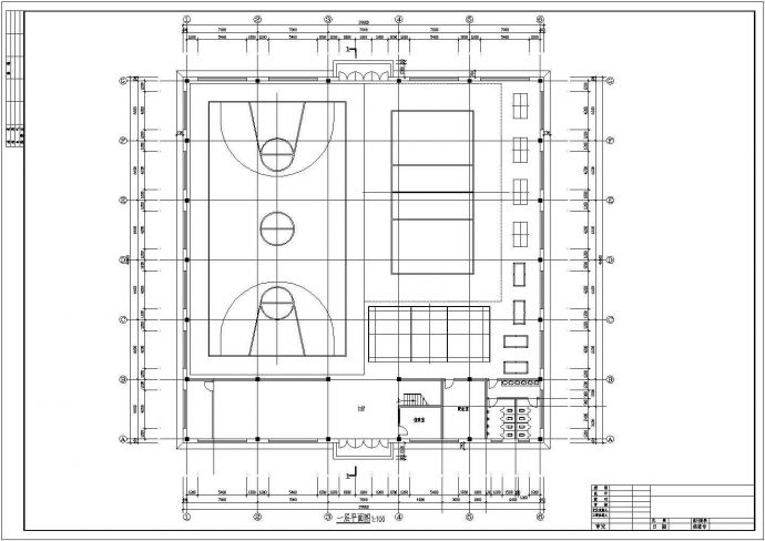 某体育训练馆建筑方案图，共5张_图1