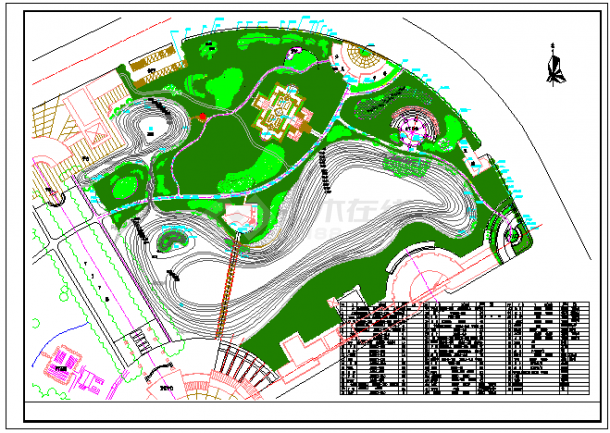 小区中心景观公园绿化规划设计CAD详图-图一