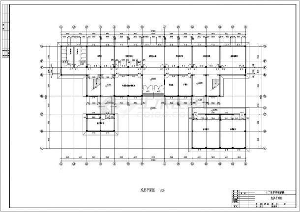 某地区中学教学楼建筑设计cad图纸-图二