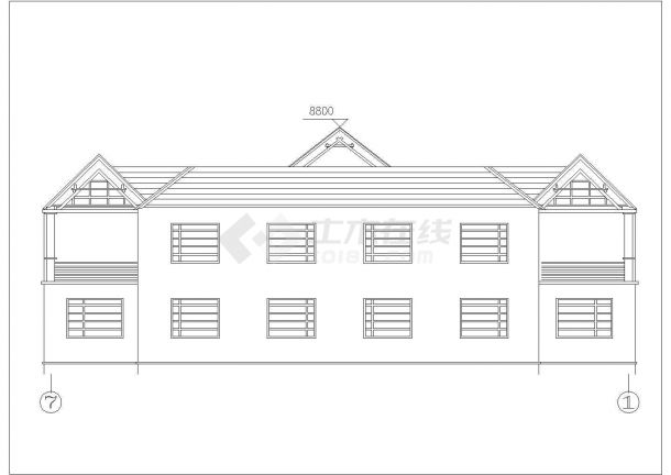 两层精致尖顶六间房小别墅cad施工方案图-图二